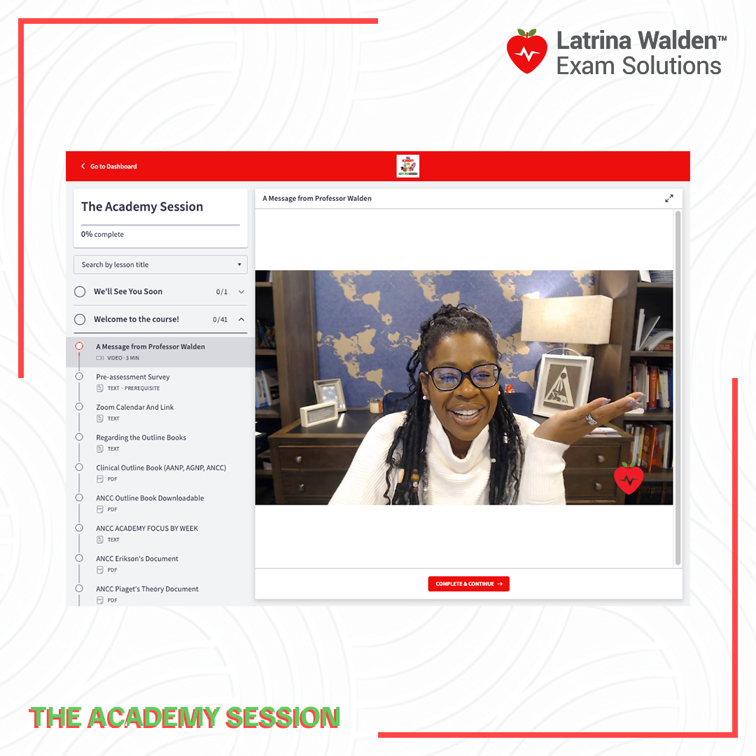 Inside The Academy course: welcome module with a video message from Professor Walden and the outline books
