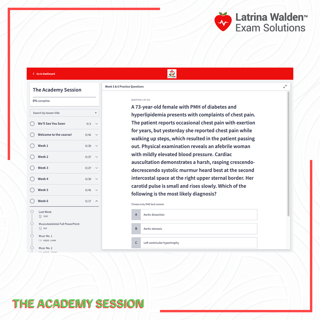 Inside The Academy course: board-style practice questions with clinical vignettes