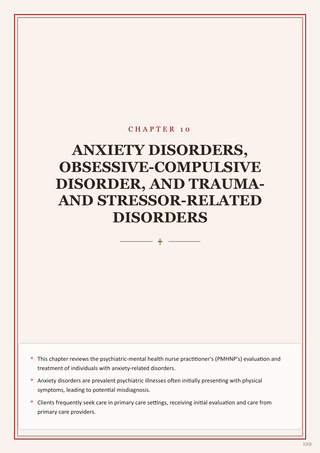 Chapter opening page — Anxiety Disorders, OCD, and Trauma- and Stressor-Related Disorders